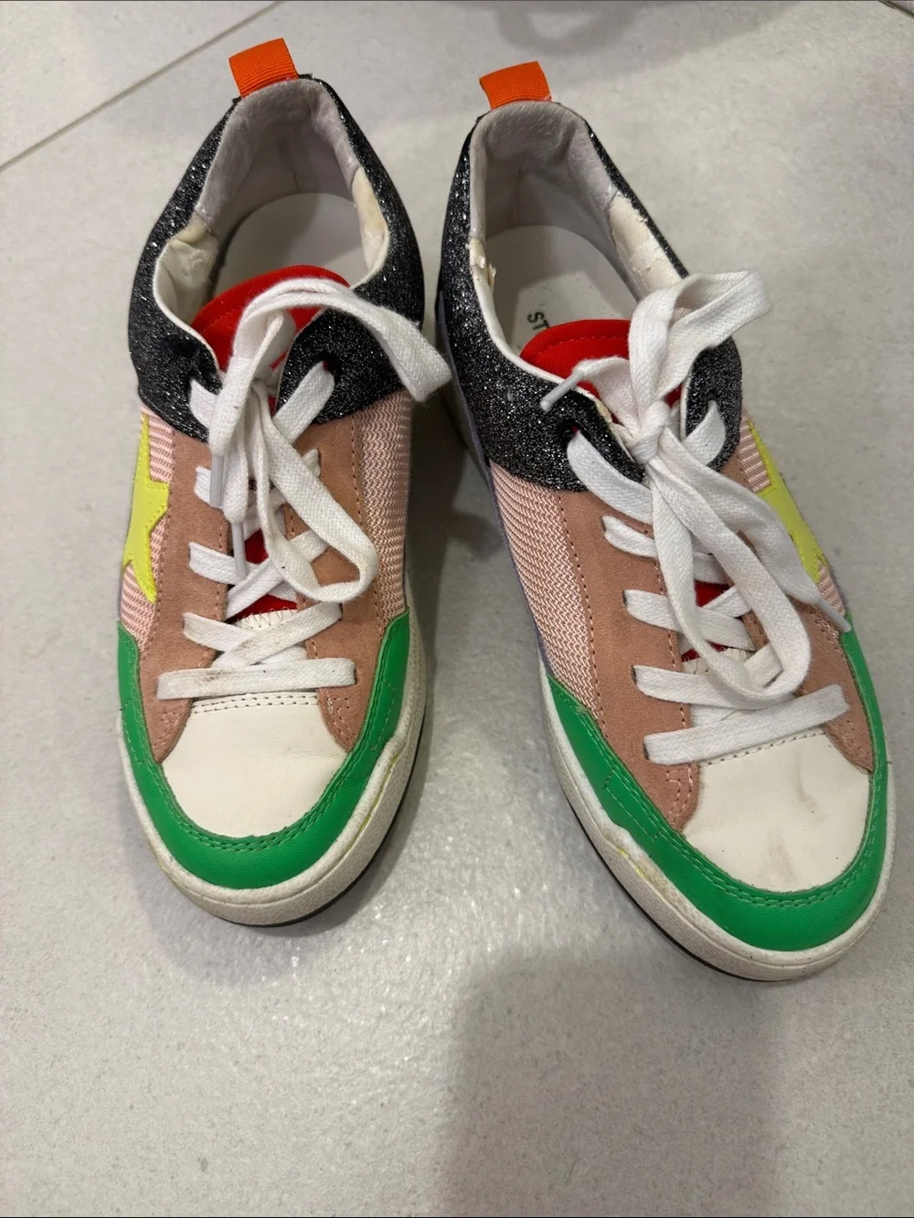 Steve Madden Kids Multicolor Sneakers - Green, Pink, Yellow, Black, Orange